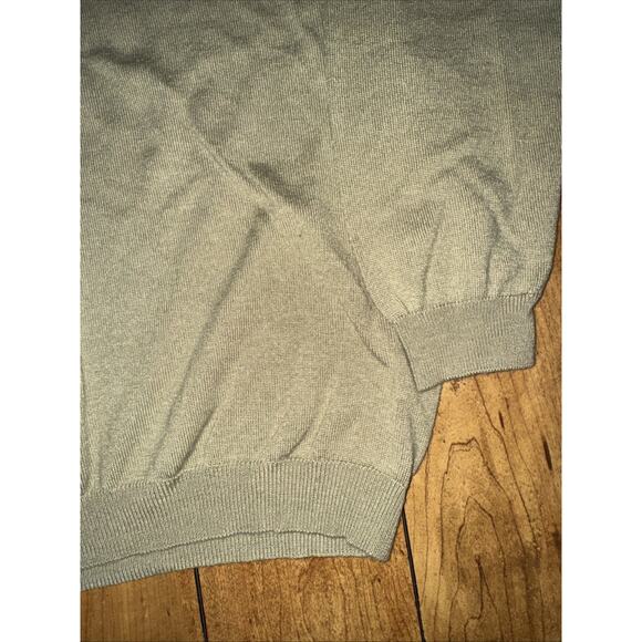 Maxini Collezione Olive Green V-Neck Knit Sweater Men’s Large 22x25 Vintage - Picture 2 of 5